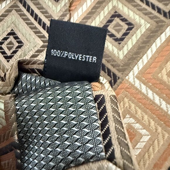 Giorgio Brutini Hand Made Necktie Classic Diamond Pattern Neutral Suit Tie - Picture 8 of 9